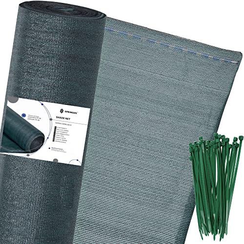 Sichtschutzmatte 1,3 x 25 m Grün + 200 Kabelbinder + Windschutz Balkon Starker Wind & Sichtschutz für Maschendrahtzaun - Luftdurchlässig & Reißfest - SPRINGOS von SPRINGOS