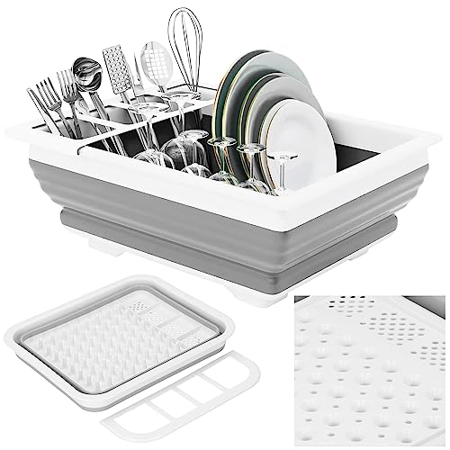 SPRINGOS Silikon-Geschirrabtropfer 30,8 x 36 x 12 cm faltbar von SPRINGOS