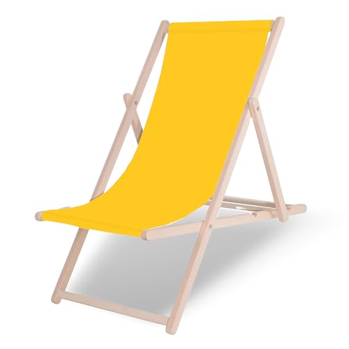 SPRINGOS Sonnenliege klappbar Gartenliege wetterfest Massivholz Stabiler Liegestuhl klappbar mit 3-Fach Verstellbarer Rückenlehne für Garten Balkon wetterfeste Liege von SPRINGOS