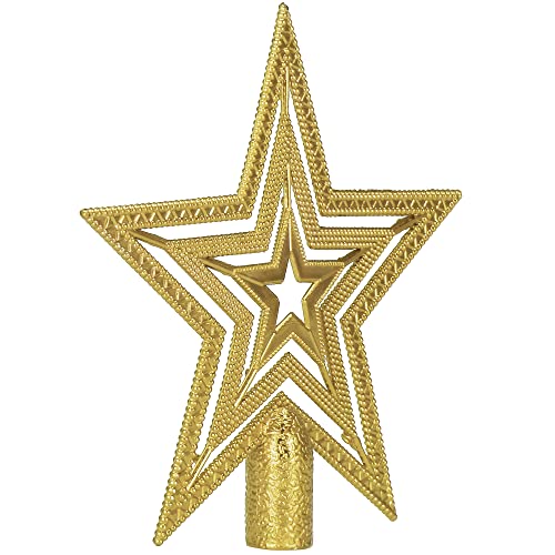 SPRINGOS Stern-Spitze Christbaumspitze 14,5 cm goldfarben Weihnachtsbaumschmuck Kunststoff von SPRINGOS