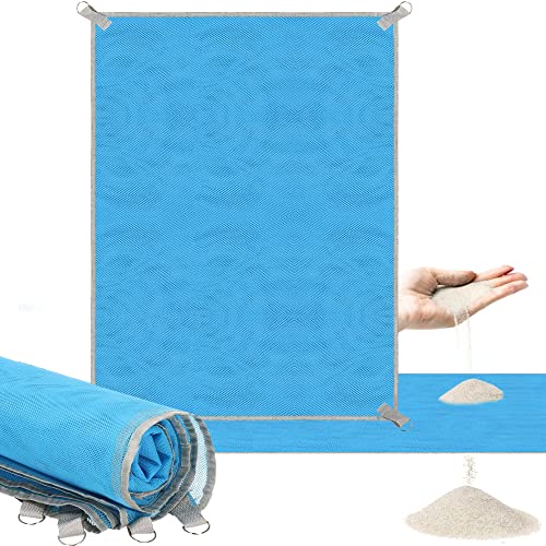 SPRINGOS Strandmatte große Stranddecke Sandfrei 150 x 200 cm Picknickdecke Strandtuch Schnelltrocknen Metall-Halterungen Doppel-Mesh-Gewebe von SPRINGOS