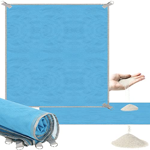 SPRINGOS Strandmatte große Stranddecke Sandfrei 200 x 200 cm Picknickdecke Strandtuch Metall-D-Ringe Doppel-Mesh-Gewebe von SPRINGOS