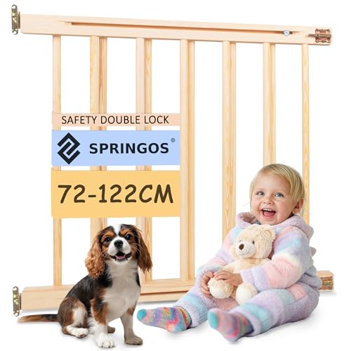 SPRINGOS Treppenschutzgitter Türschutzgitter Holz Durchgangsbreite 72-122 cm SPRINGOS Treppenschutzgitter Türschutzgitter Holz Durchgangsbreite 72-122 cm von SPRINGOS