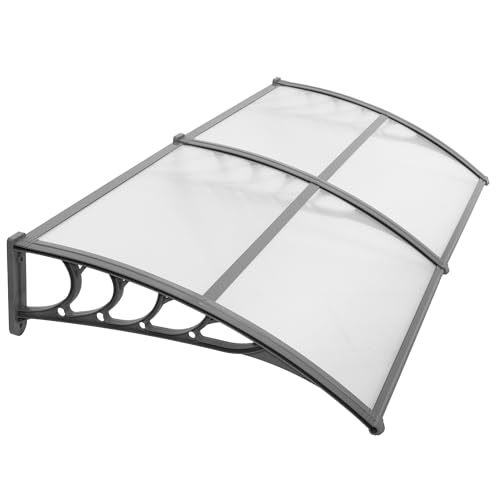 SPRINGOS Türvordach Eingangsüberdachung Vordach über Haustür Balkon Regenschutz 200 x 95 x 26,5 cm Aluminium Polycarbonat von SPRINGOS