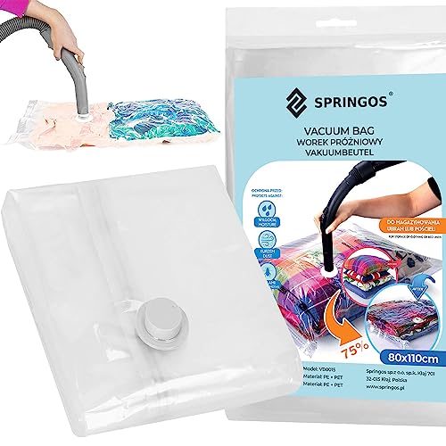 SPRINGOS Vakuumbeutel mit integriertem Ventil 80 x 110 cm 1 Stück von SPRINGOS
