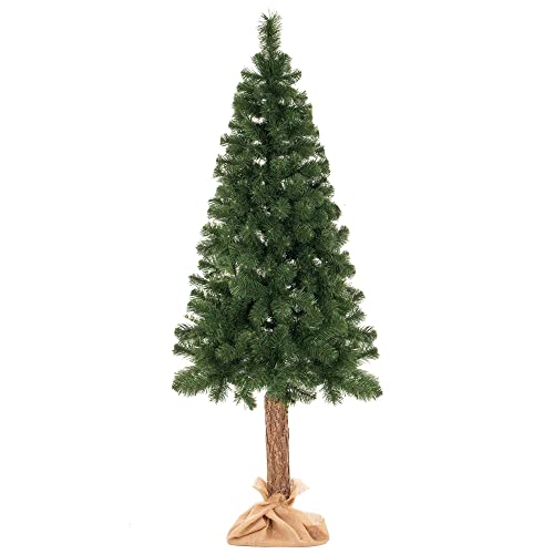 SPRINGOS Weihnachtsbaum künstlicher Kiefer-Baum mit Naturstamm 220 cm Detailgetreu Premium Qualität Christbaum inkl. Ständer und Jutestoff von SPRINGOS