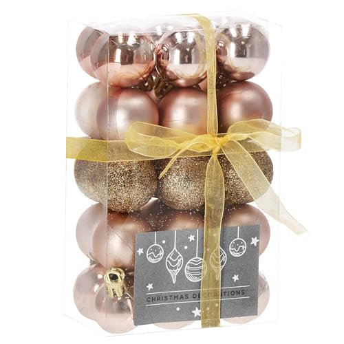 SPRINGOS Weihnachtsbaumkugeln 30 Stück 3 cm Glitzer Matt Glanz von SPRINGOS