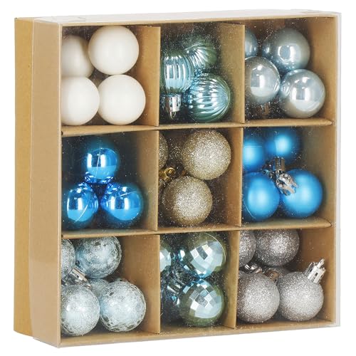 SPRINGOS Weihnachtsbaumkugeln Hochglanz Glitter Durchmesser 3 cm 54 Stück Christbaumkugeln Weihnachtsbaumschmuck von SPRINGOS