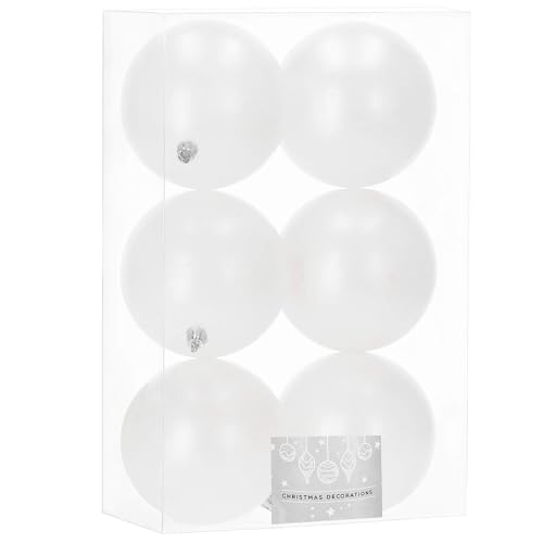 SPRINGOS Weihnachtsbaumkugeln-Set 6 Stück mattweiße Kugeln Kunststoff Weihnachtsbaumschmuck SPRINGOS Weihnachtsbaumkugeln-Set 6 Stück mattweiße Kugeln Kunststoff Weihnachtsbaumschmuck von SPRINGOS
