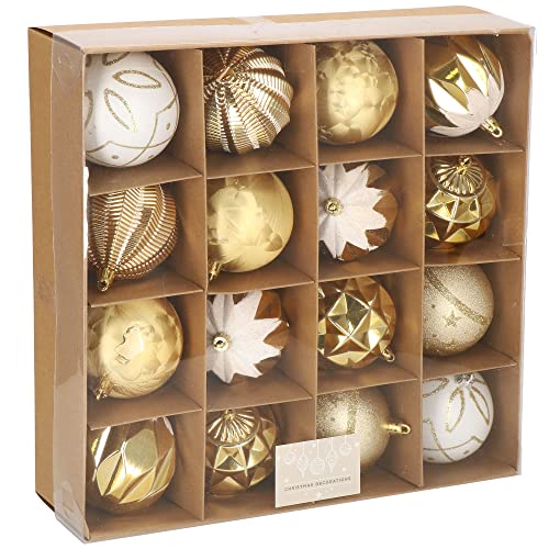 SPRINGOS Weihnachtsbaumkugeln aus Kunststoff 16-teiliges Weihnachtskugeln-Set Dekoration für Weihnachten Party Hochzeit von SPRINGOS