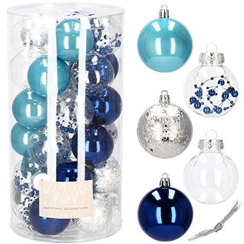 SPRINGOS Weihnachtsbaumkugeln aus Kunststoff Perlen Konfetti 30 Stück. Christbaumkugeln 5 Designs Weihnachten Party Hochzeiten von SPRINGOS
