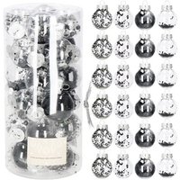 SPRINGOS Weihnachtsbaumkugeln aus Kunststoff mit Federn Konfetti 24 Stück 5 cm transparente Kugeln Weihnachten Party Hochzeiten von SPRINGOS