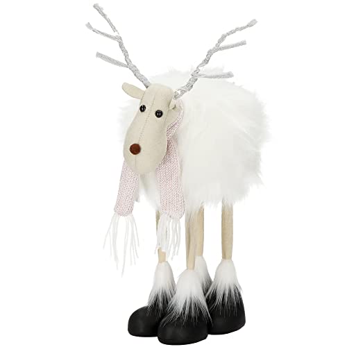 SPRINGOS Weihnachtsfigur Dekofigur Rentier Geweih mit LED-Leuchten Hirsch 48 cm Winterdeko von SPRINGOS