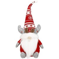 SPRINGOS Weihnachtsfigur Weihnachtszwerg Nordischer Gnom Dekofigur 50 cm Wichtel Zipfelmütze Weihnachtsdekoration Sitzende Figur von SPRINGOS