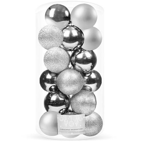 SPRINGOS Weihnachtskugeln-Set 20 Stück aus Kunststoff Glitter matt glänzend Weihnachtsbaumschmuck Dekoration für Weihnachten Party Hochzeiten von SPRINGOS