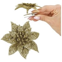 SPRINGOS Weihnachtsstern künstliche Poinsettie mit Metallklammer 10x10 cm Weihnachtsschmuck von SPRINGOS