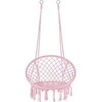 Springos - Garten-Schaukel mit Storchennest und pinken Fransen von SPRINGOS