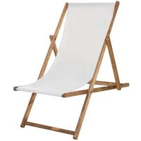 Springos - Holzliege mit imprägniertem Gestell und aschgrauem Stoff von SPRINGOS