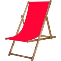 Springos - Holzliege mit rotem imprägniertem Leinwand von SPRINGOS