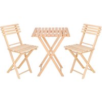 Springos - Holzmöbel-Set 2 Holzstühle 1 Holztisch Holzmöbel für Garten klappbar von SPRINGOS