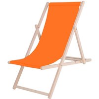 Springos - Klappbarer Strandliegestuhl aus Holz mit orangem Material. Springos - Klappbarer Strandliegestuhl aus Holz mit orangem Material. von SPRINGOS