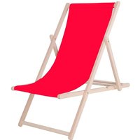 Springos - Klappbarer Strandliegestuhl aus Holz mit rotem Stoff. Springos - Klappbarer Strandliegestuhl aus Holz mit rotem Stoff. von SPRINGOS