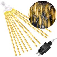 LED-Lichterkette mit Falleffekt Gesamtlänge 6 m 10 Stäbe 480 LEDs Warmweiß Meteorschauer Sternschnuppe Lichtregen, Weihnachtsbeleuchtung für Balkon von SPRINGOS