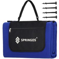 Springos - Picknickdecke 200x150 cm Stranddecke Campingmatte blau von SPRINGOS