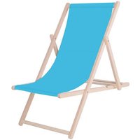 Springos - Strandliege zur Selbstmontage mit austauschbarem blauen Stoff von SPRINGOS