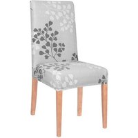 Stuhlhussenbezug elastisch mit grauen Blättern Stuhlhussenbezug elastisch mit grauen Blättern von SPRINGOS