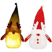 WICHTEL ZWERGE WEIHNACHTLICHE leuchtende 37cm GNOME LED Dekoration GESCHENK FÜR WEIHNACHTEN von SPRINGOS
