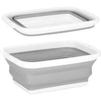 Wäschekorb aus Silikon, 8,5 Liter, faltbar, grau-weiße Schüssel Wäschekorb aus Silikon, 8,5 Liter, faltbar, grau-weiße Schüssel von SPRINGOS