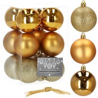 Springos - Weihnachtsbaumkugeln Christbaumkugel Kunstkugel 12 Stück Bruchsicher Weihnachtskugel Glitzer Matt Glanz Weihnachtsdeko von SPRINGOS