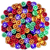 Weihnachtsbeleuchtung Lichterkette 120 LEDs 9 m 8 Modi Timer bunt von SPRINGOS