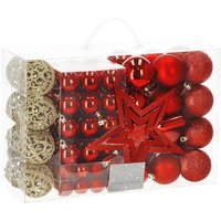 Weihnachtskugel Christbaumkugel 100 Stück Baumspitze rot von SPRINGOS