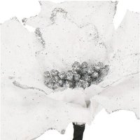 Weihnachtsstern Adventsstern mit Stiel 26 cm mit Glitter weiße Kunstblume Weihnachtsstern Adventsstern mit Stiel 26 cm mit Glitter weiße Kunstblume von SPRINGOS