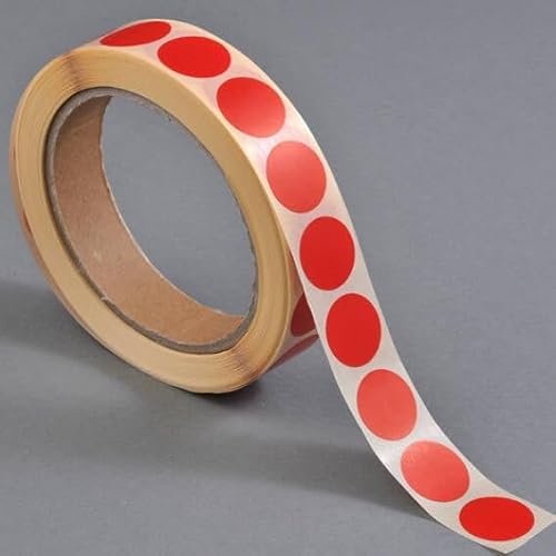 SPRINTIS Klebepunkte 13 mm, rot, 1000 Stück Markierungspunkte selbstklebend auf Rolle, Punkte Aufkleber aus Papier für Büro und Lager von SPRINTIS