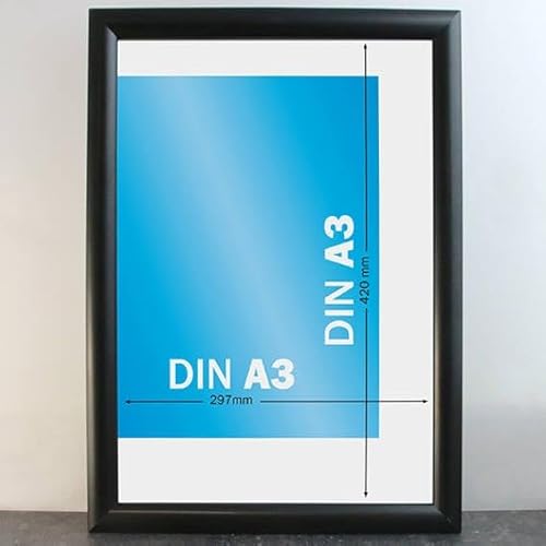 SPRINTIS Klapprahmen A3 aus Aluminium, Rahmen in schwarz, 2 Stück Plakatrahmen mit 2,5 cm Rahmenbreite, inkl. UV-Schutzfolie & Befestigungsmaterial von SPRINTIS