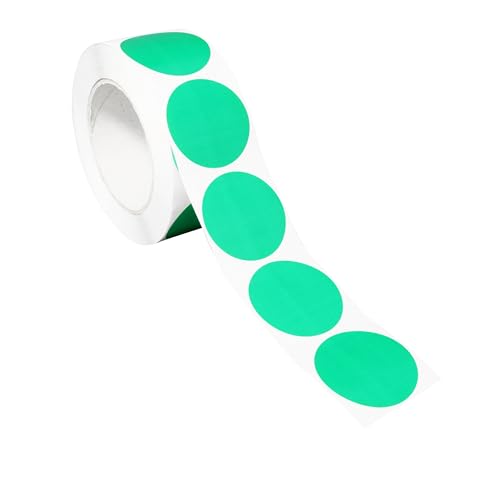 SPRINTIS Klebepunkte 50 mm, dunkelgrün, 1000 Stück Markierungspunkte selbstklebend auf Rolle, Punkte Aufkleber aus Papier für Büro und Lager von SPRINTIS