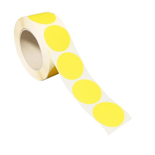 SPRINTIS Klebepunkte 50 mm, gelb, 1000 Stück Markierungspunkte selbstklebend auf Rolle, Punkte Aufkleber aus Papier für Büro und Lager von SPRINTIS