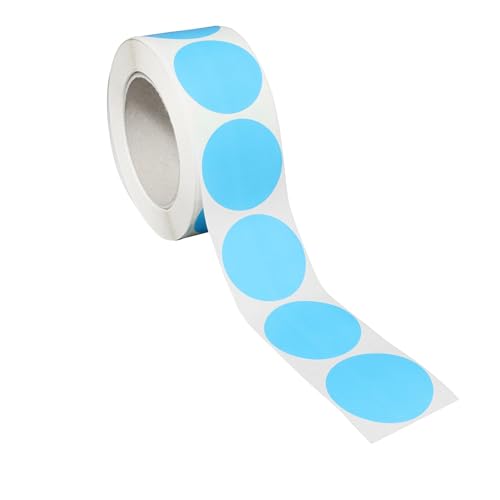 SPRINTIS Klebepunkte 50 mm, hellblau, 1000 Stück Markierungspunkte selbstklebend auf Rolle, Punkte Aufkleber aus Papier für Büro und Lager von SPRINTIS