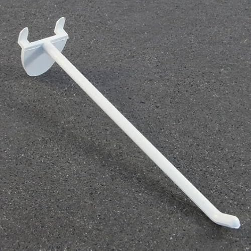 Schmaler Displayhaken mit 3 Dornen in weiß zum Einstecken in Karton- oder Wellpappendisplays von SPRINTIS