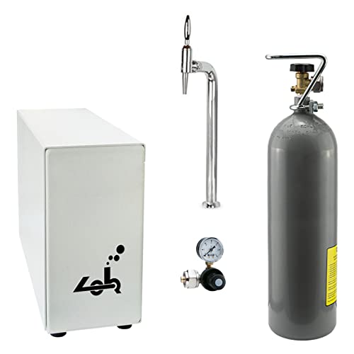 SPRUDELUX® Untertisch-Trinkwassersystem - Trinkwassersprudler Sprudel-Lok inkl. Gallardo Edelstahl verchromt Zapfhahn mit Kompensator mit und ohne 2 Kg CO2 Flasche (Mit 2kg CO2 Flasche) von SPRUDELUX
