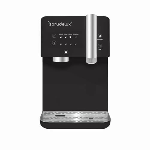 SPRUDELUX Supreme Wasserspender mit Sprudel & Heißwasser – Umkehrosmose Direct-Flow mit UVC – Wasserfilter mit CO2 – Auftischgerät für Küche & Büro - Tafelwasseranlage | (Wassersprudler) von SPRUDELUX