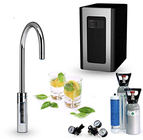 Untertisch-Trinkwassersystem SPRUDELUX RED Diamond inklusive 3-Wege-Zusatzarmatur. Profi-Wassersprudler für den Privathaushalt. Spritziges Mineralwasser/Sprudelwasser + heißes Wasser von SPRUDELUX