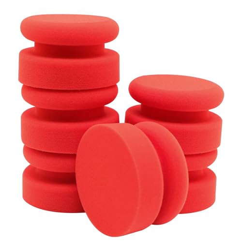 Auto Profi Handpolierschwamm, SPTA 6Pcs Auto Schaum Applicator Pads, 6Pcs runde Form Seite drücken Hand Polierschwamm Pads Kit zum Wachsen Polieren Farbe Keramik Glas Reinigung von SPTA