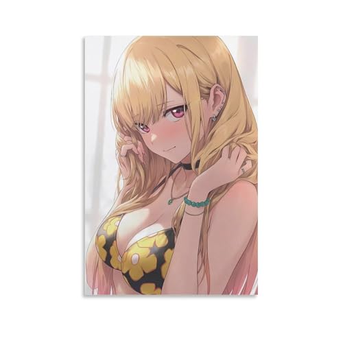 SPTHKLE Anime-Poster, Cartoon-Poster, Motiv: My Dress-Up Darling (Kitagawa Marin), Kunstdruck, Wandkunst, Poster, Gemälde, Leinwand, Poster, Kunstwerke, Raum, ästhetisch, 50 x 75 cm von SPTHKLE