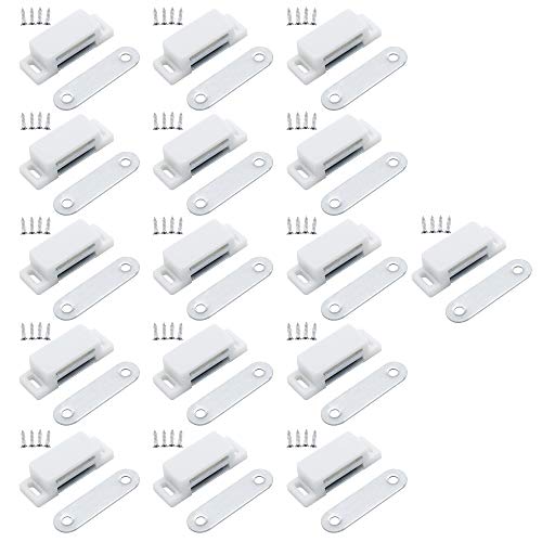 SPTwj 16 Stück Magnetschnäpper Schrank Magnet Türschließer Möbel tür Starke Magnetverschluss Verschluss Schnapper - Haltekraft 2kg mit Schrauben (weiß) von SPTwj