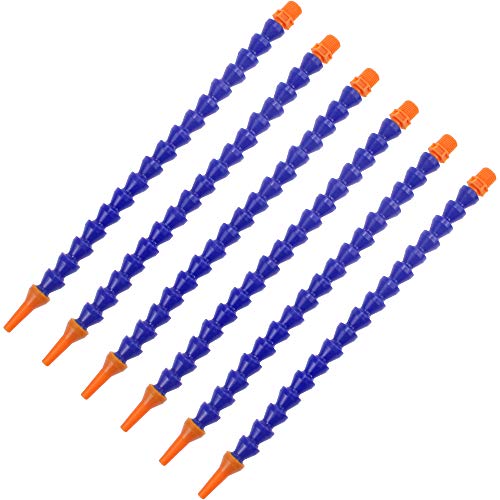 SPTwj 6 Stück Plastic Flexible Wasser Öl Kühlmittel Rohr Schlauch Runddüse Kühlmittel Gewindeschlauch für Fräsen Drehbank CNC Hydraulische Drehmaschine Maschinen Wasserkühlsystem 30cm blau von SPTwj