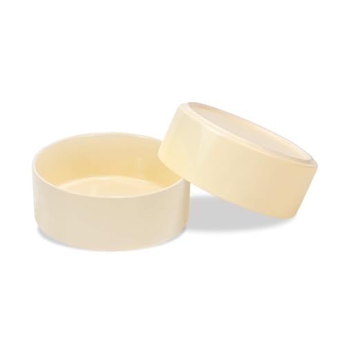 SPUNKYJUNKY Keramik Hundenapf 2pcs Fressnapf Futternapf Katzennapf Napf für Katzen und Hunde (1250ml, Beige) von SPUNKYJUNKY